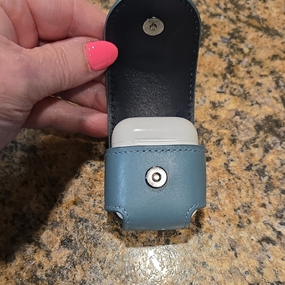 Coach Teal Leather Earbud Pouch - Picture 2 of 8